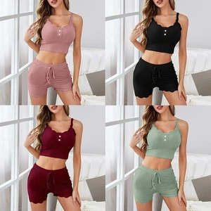 Ladies Halter Neck Lounge Set Summer Holiday Outfit Comfortable - Bild 1 von 27