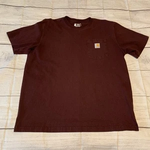 Camiseta de trabajo Carhartt K87 holgada calce para hombre talla grande roja granate manga corta - Imagen 1 de 7