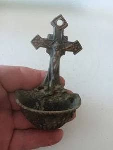 Vintage Weihwasserhalter aus Metall - Bild 1 von 9