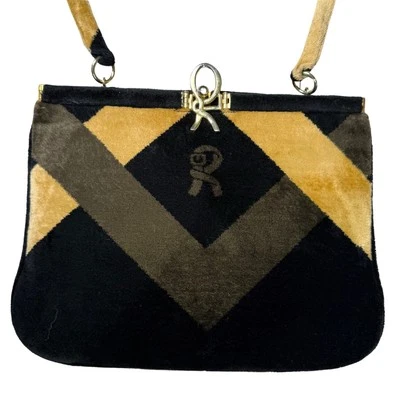 Roberta di Camerino Velvet Handbag  Vintage Made in Italy **READ** - Image 1 of 4