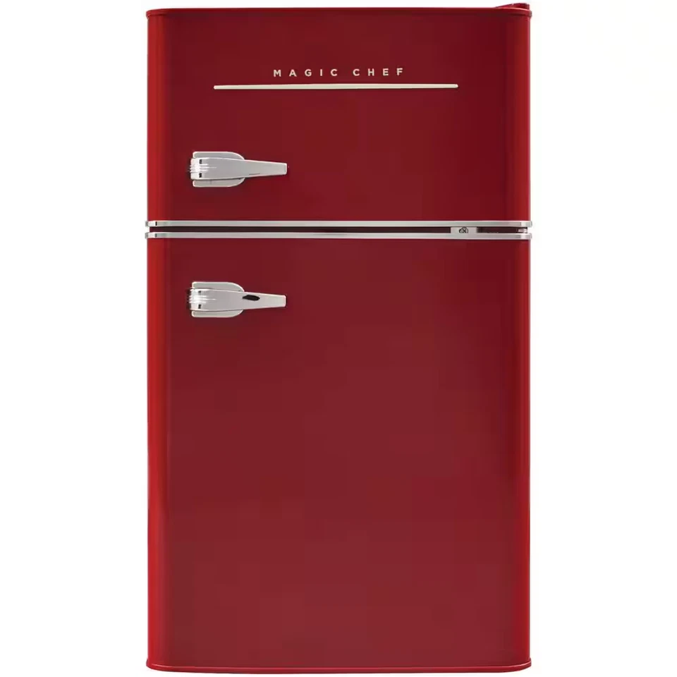 Retro 3,2 Cu. Mini Nevera Ft. 2 Puertas en Rojo | Refrigerador Oficina Dormitorio Mágico Nuevo Foto 1 de 4