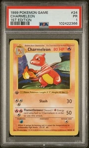 PSA 1 Charmeleon 1st Edition Base Set 24/102 Pokemon - LOW POP 12 - 102422366 - Picture 1 of 2