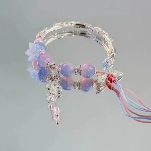 Elegant Silver Bead Bracelet with Electroplating Technology and Adjustable Fit - Picture 1 of 5