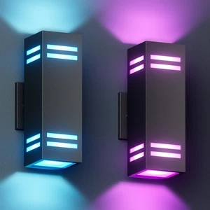 KIZON Modern Smart Porch Lights RGBCW, Dusk to Dawn Outdoor Lights Color Chan... - Picture 1 of 9