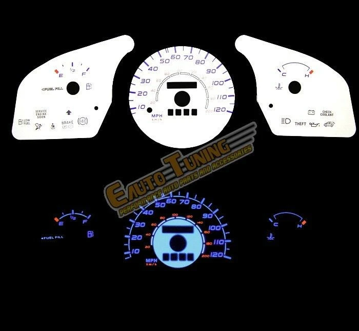 Kit de medidores Indiglo El blanco azul brillante reversa para Ford Escort 97-02 sin tacómetro Foto 1 de 1