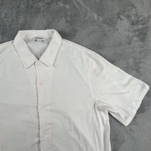 True Religion Shirt Mens Large White Basic Woven Short Sleeve Button Up Casual - Picture 1 of 12