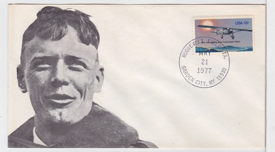 TurtlesTradingPost- Charles Lindbergh 1977 #1710 FDC Unofficial Cancel Unsigned - Image 1 of 1