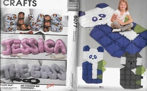 GIFTS McCall 8077 Alphabet Letters 13” Pillows Simplicity 9358 Panda Rag Quilt - Picture 1 of 10