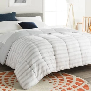 Comforter Duvet Oversized Queen Grey/White Down Alternative - Picture 1 of 1