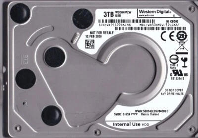 WD30NMZW-59LG6S1 s/n: WXP1E9 Thailand 3TB USB 3.0 FEB 2020 2.5" Western Digital - Image 1 of 4