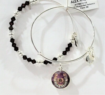 Pulsera Alex and Ani Fortune's Favor Arte Infusión 2 Brazaletes "Amor y Suerte" Foto 1 de 4