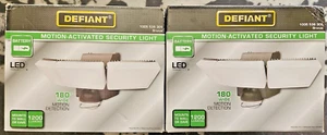 Defiant Bronze Triple Battery Motion Sensor Integrated LED Flood Lights 2 Pack - Picture 1 of 2
