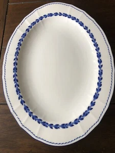 Noritake SIMPLICITY IN BLAU Ovale Servierplatte Kobaltblau B132 14" Hergestellt in Japan - Bild 1 von 4