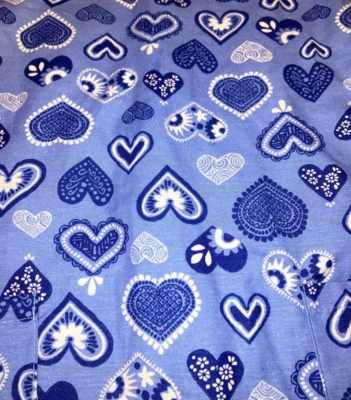 Hearts & Scrubs M Blue V-Neck Top Made In Pakistan 60% Cotton 40% Polyester - Image 1 of 4
