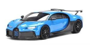True Scale 1:18 BUGATTI CHIRON PUR SPORT AGILE BLU TOP SPEED - Foto 1 di 5