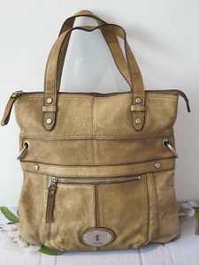 FOSSIL Ladies HANDBAG BAG Lime Green Leather Large Roomy Top Handle - Picture 1 of 13