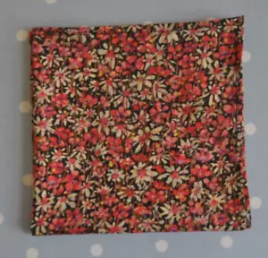 Large Liberty Tana lawn hankie pocket square Eleonora flowers black red cream - Picture 1 of 3