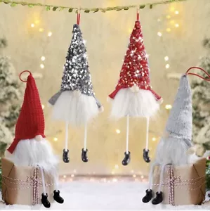 Weihnachtswichtel Tomte skandinavisch schwedisch Weihnachtsmann Deko Plüsch 4er Set - Bild 1 von 3