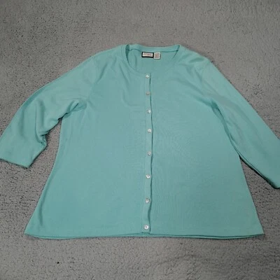 Jamaica Bay Womens XL Top Cotton Long Sleeve Button Round Neck Casual - Image 1 of 4