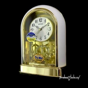 NUOVO Rhythm Crystal Dulcet II Pearl movimento musicale cappotto orologio da mensola 4RH794WU03 - Foto 1 di 9