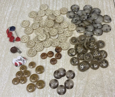 75+ Random Variety Vintage Loose Buttons Various Sizes Several Sets - Image 1 of 4