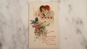 Antigua postal de San Valentín 1917 corazón sublime mi único deseo... - Imagen 1 de 4