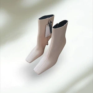 Mango Limited Edition square toe high heel cream - light pink - beige ankle... - Picture 1 of 9