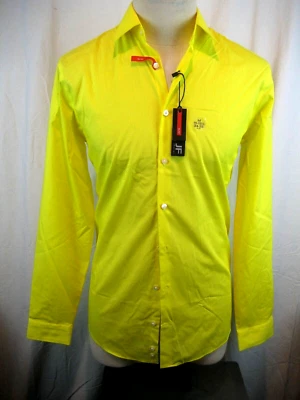 Camisa informal para hombre J Ferrar nueva con etiquetas amarilla calce ajustado sin hierro LS talla 15,5x34/35 Foto 1 de 4