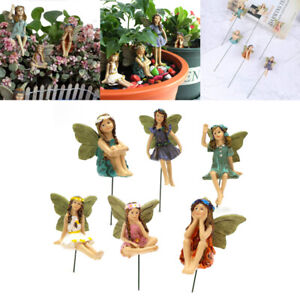 6PCS Fairy Garden Miniature Fairies Figurines Accessories Garden Yard Decor US