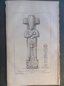 Statue Temple Of Cross Palenque Maya  by Frederick Catherwood Mesoamerican 1855 - Picture 1 of 1
