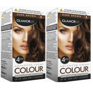Pack de 2 Tintes Permanentes para Cabello Glamorize Color Marrón Oscuro Tonos Nº5 Larga Duración - Imagen 1 de 5