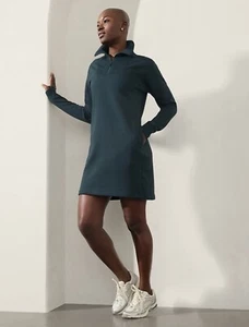 Athleta Gr. LT Large Tall Cozy Karma 1/2 Zip Dress Cypress #415940 - Bild 1 von 6