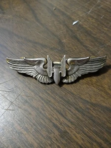 Segunda Guerra Mundial Ejército de la Fuerza Aérea de los Estados Unidos Artillero Piloto Ala Talla Completa - Dos Piezas Esterlina - Imagen 1 de 3