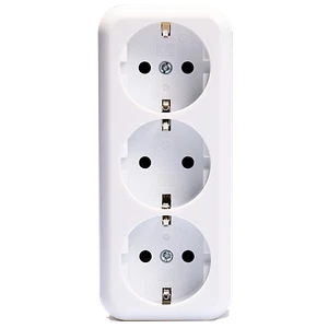 Schutzkontakt-Steckdose 3-fach McPower Finery, AP, Einsteckschutz, weiß - Bild 1 von 7