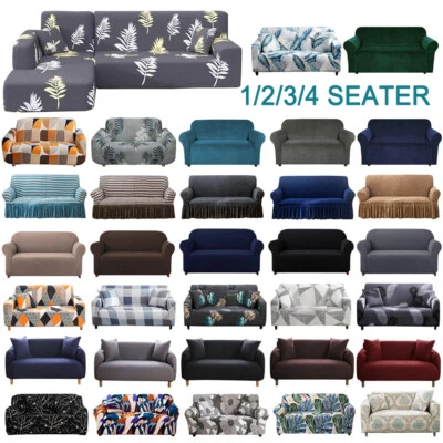 1 2 3 4 Seater Sofa Covers Stretch Lounge Slipcover Protector Chair Couch Cover - image 1 of 4