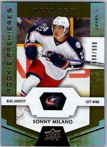 16-17 TRILOGY ROOKIE PREMIERES - SONNY MILANO RC /999 #79 COLUMBUS BLUE JACKETS - Picture 1 of 2
