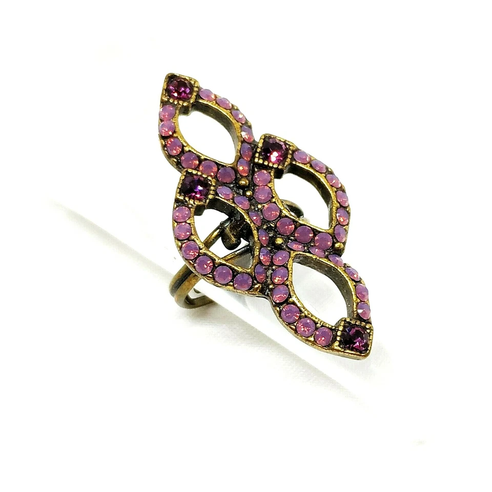 Precioso Anillo Michal Negrin Cristal Púrpura Claro Talla Única Ajustable. Foto 1 de 4