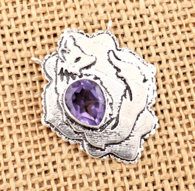 Iolith Quarz Edelstein 925 Sterlingsilber Handarbeit Schmuck Anhänger 1,29 Zoll - Bild 1 von 4