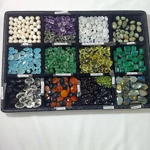 Lotto di pietre preziose semipreziose mix naturale 100 carati, miglior valore f663 - Foto 1 di 9