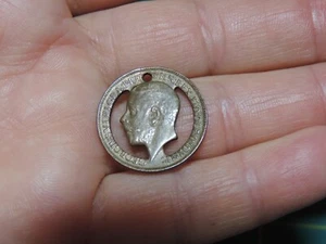 Antique English George V cut Bronze Penny Farthing 1911 Coin Token Charm - Picture 1 of 4