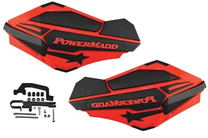 Powermadd Sentinel Guards Handguards Red Black HAYES Snowmobiles Snow 34454 - Picture 1 of 5