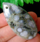 46x23x7mm Natural Old Ocean Jasper Reiki Stone Teardrop Pendant Bead EA87753
