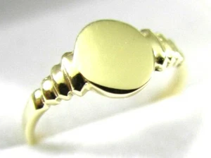 Kaedesigns New Genuine Small New 9ct 9K Yellow Gold Oval Signet Ring 342 - Bild 1 von 2