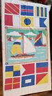 Vintage Royal Pacific Large Beach Towel 55" x 37" Sail Boats Flags Pool Ocean