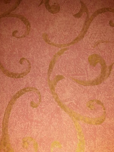 NOS VINTAGE Beautiful Double Rolls Designer Wallpaper THIBAUT T6475 RED GOLD SWI - Picture 1 of 9