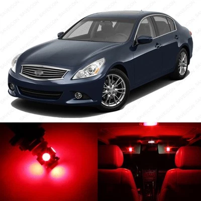 Paquete de 15 luces interiores LED rojas para Infiniti G37 Q50 2008-2017 + herramienta de palanca Foto 1 de 4