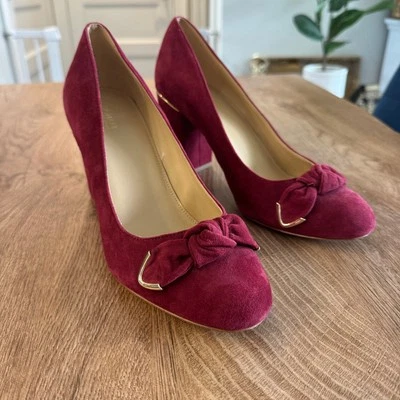 Michael Kors | Tacones de tacón Merlot de gamuza | Talla 9 para mujer Foto 1 de 4