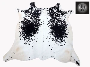 100% Natural Cowhide Rug Cow Skin HAIR ON Leather Floor Rug (57" x 56") - Picture 1 of 3