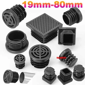 Plastic Blanking End Caps Square/Round Tube Pipe Inserts Plug Furniture Feet Pad - Picture 1 of 36