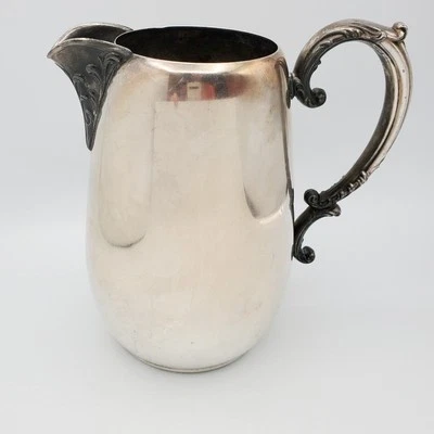 Jarra de agua enchapada en plata Wm Rogers barroco detalles acanto jarrón organizador Foto 1 de 4